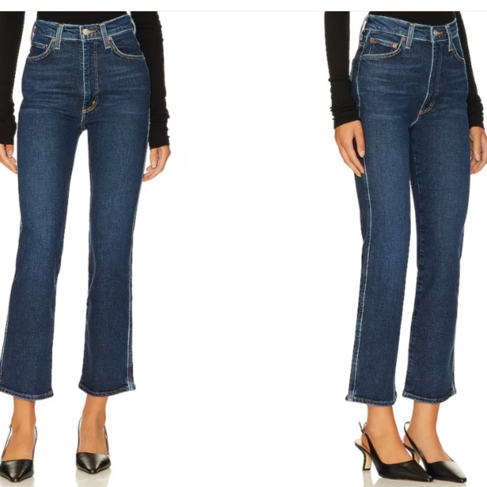 Agolde Dark Blue Straight Leg Jeans